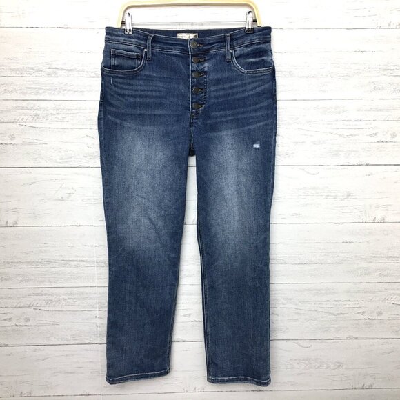 Kut From The Kloth Rachael Mom Jeans Button Fly Distressed High Rise size 12 - Picture 1 of 8